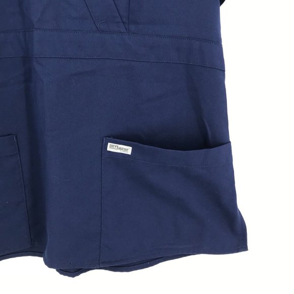 Barco Greys Anatomy Womens Scrub Top Large Blue Short Sleeve Shirt Pockets Nurse - Picture 11 of 15